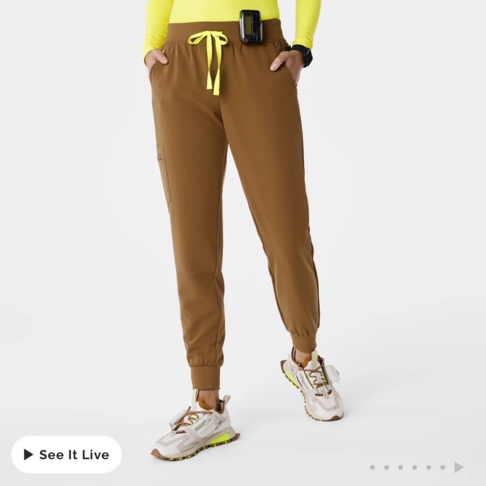 Figs Zamora Jogger Scrub Pants HW XXS Petite in Earth PO5324 Style 1000206